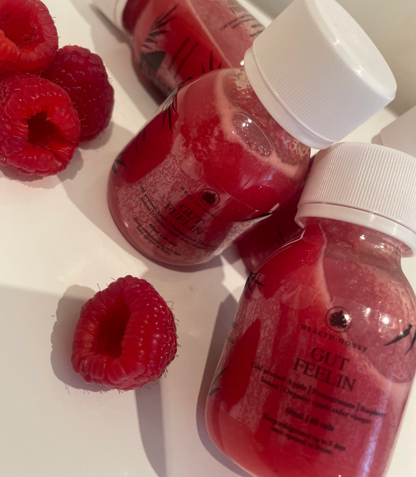 Gut Feelin' shot - Cold Pressed Pomegranate, Raspberry, Apple, Lemon & Organic Apple Cider Vinegar