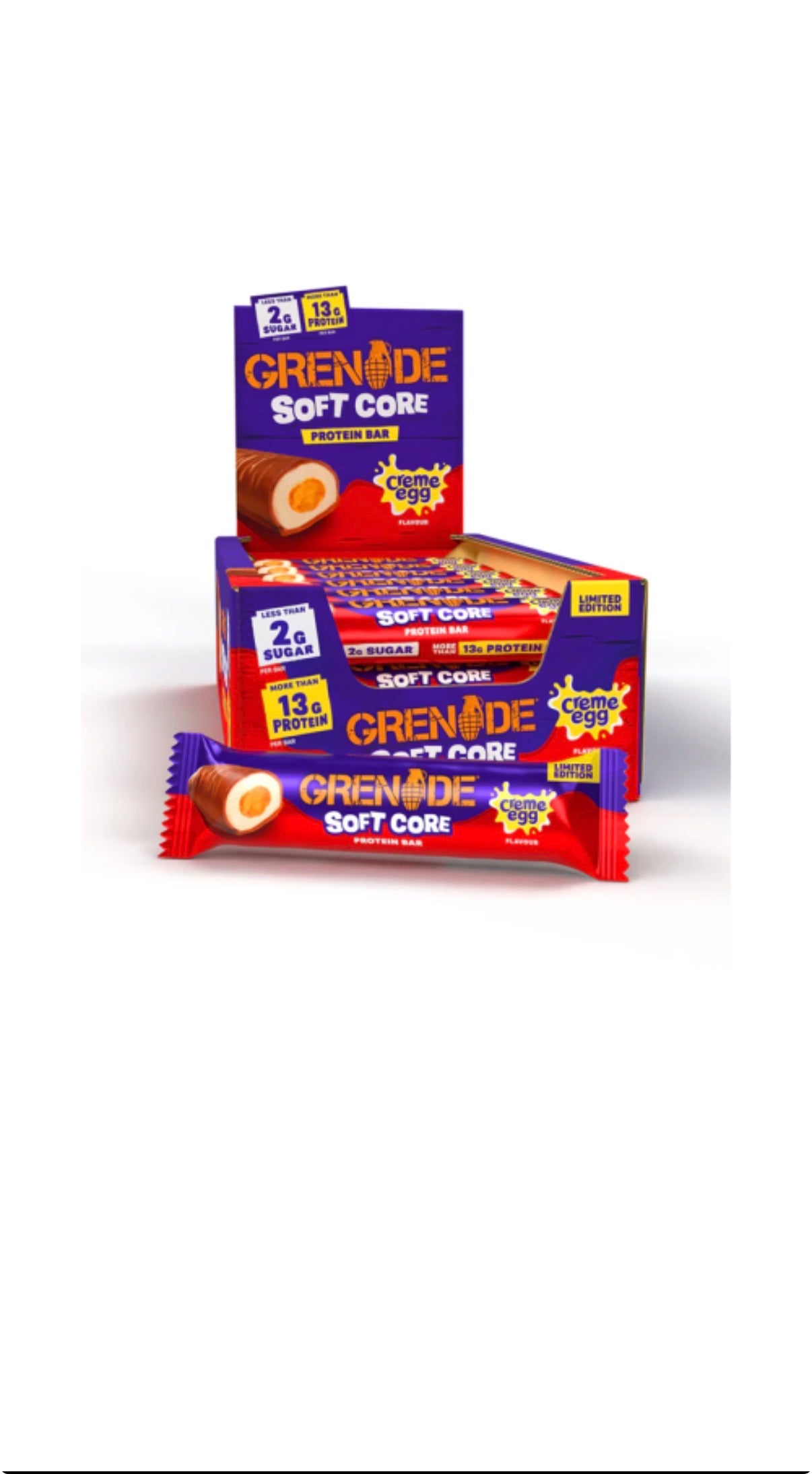 NEW Grenade Soft Core Creme Egg Protein Bars