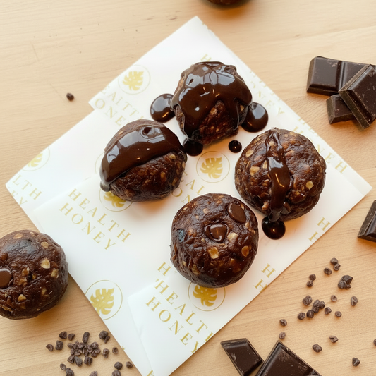 Chocolate Drizzle Protein Balls